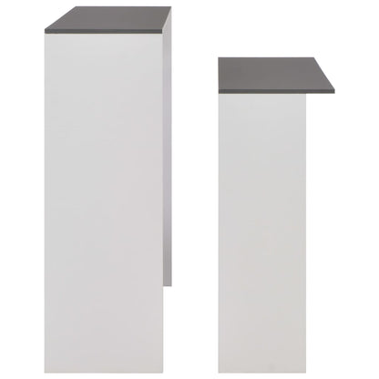 Bar Table White with Grey Tabletop Engineered wood Bar Height