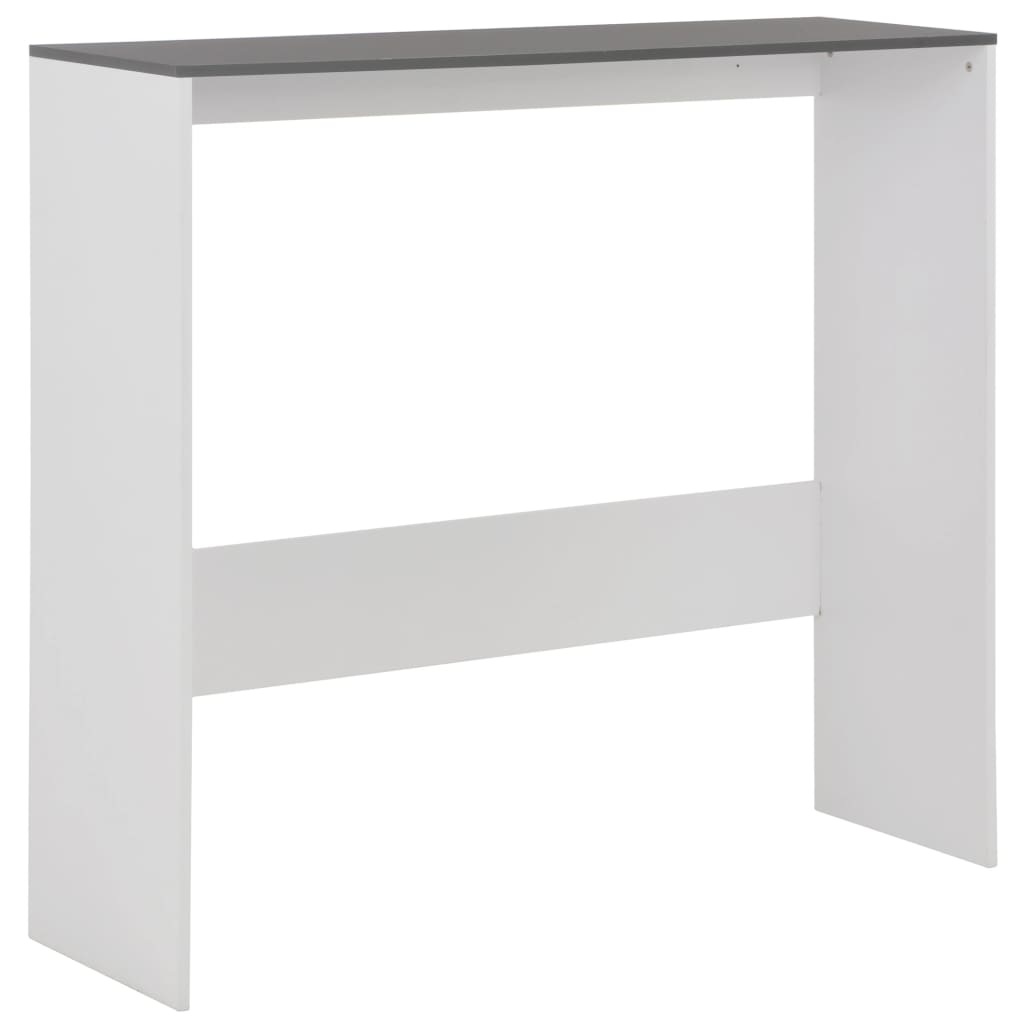 Bar Table White with Grey Tabletop Engineered wood Bar Height