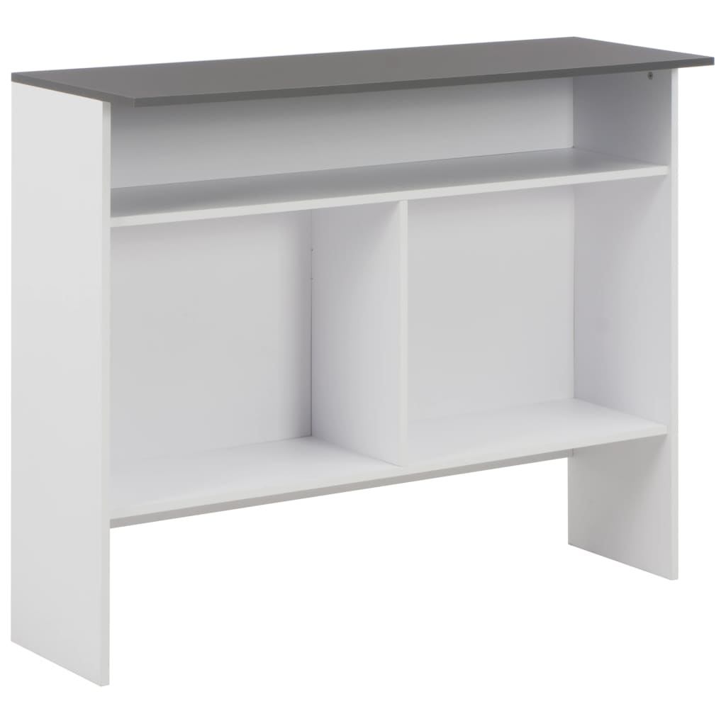 Bar Table White with Grey Tabletop Engineered wood Bar Height