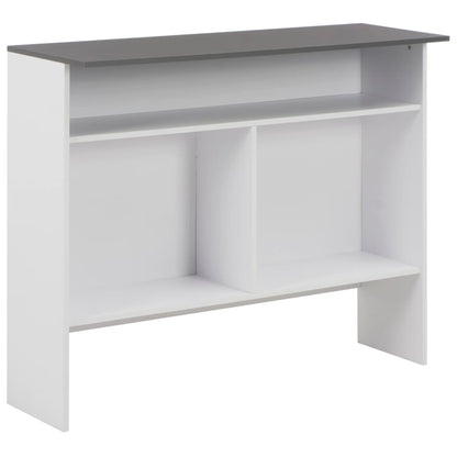Bar Table White with Grey Tabletop Engineered wood Bar Height