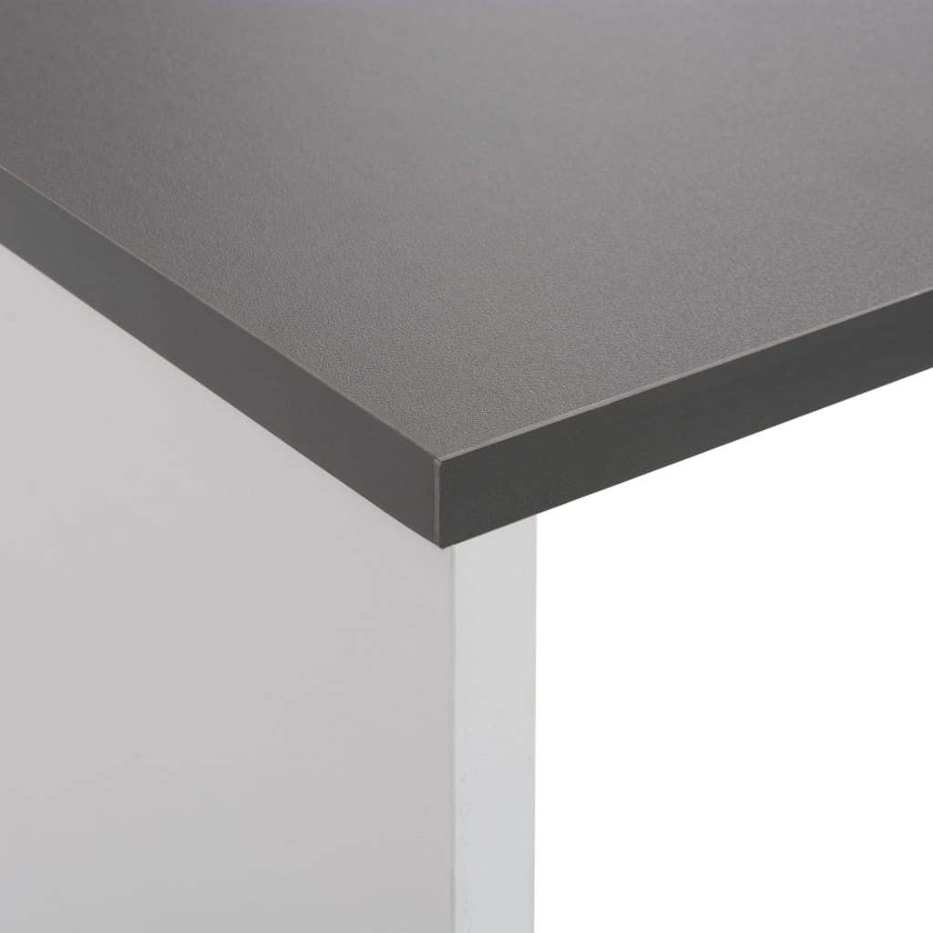 Bar Table White with Grey Tabletop Engineered wood Bar Height