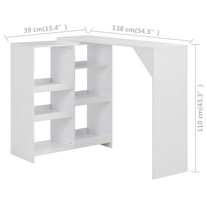 Bar Table White Engineered wood Large Bar Table Rectangular