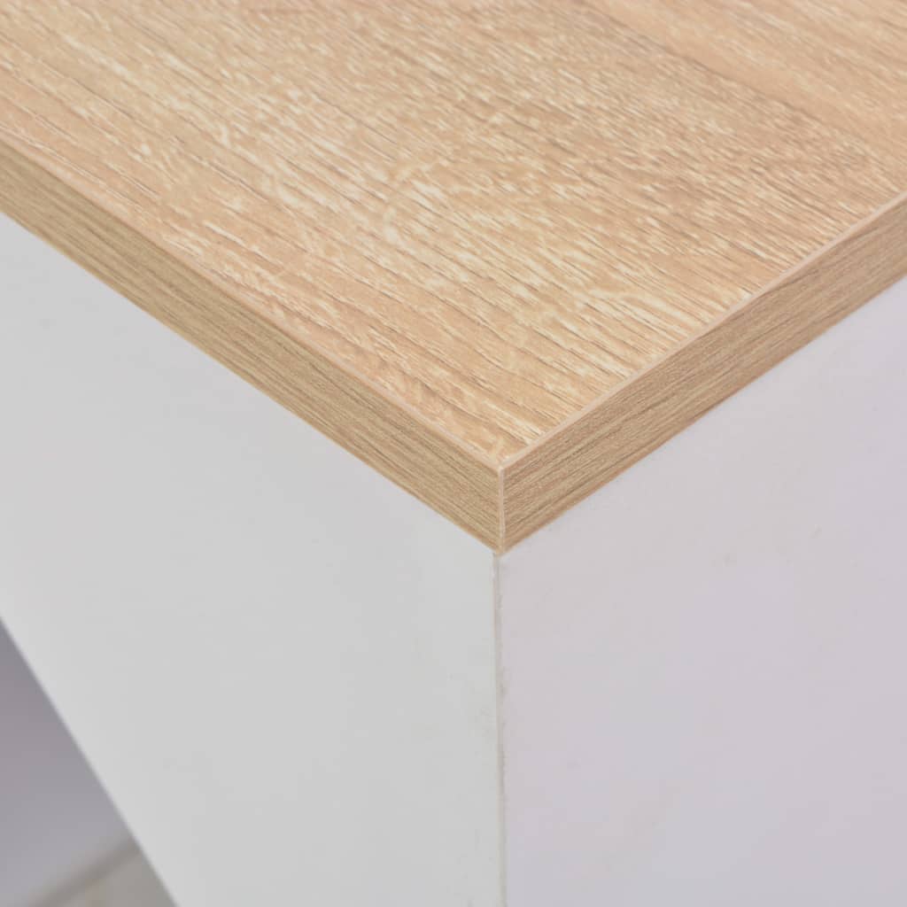 Bar Table White, Natural Engineered wood 45.3 x 23.2 x 78.7 in