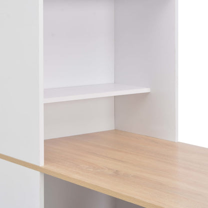 Bar Table White, Natural Engineered wood 45.3 x 23.2 x 78.7 in