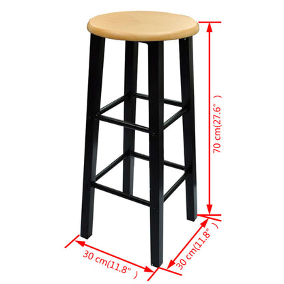 Dining Set Black MDF Small Breakfast Table Rectangular