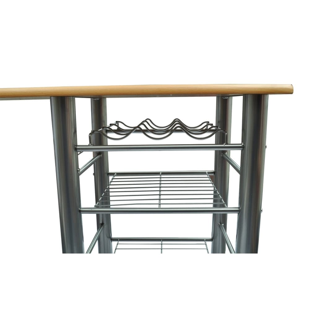 Dining Table And Chair Light Brown MDF Small Foldable