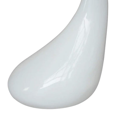 Coffee Table Set of 2 High Gloss White Fiberglass, Tempered Glass
