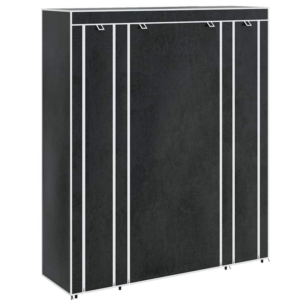 Cabinet Black Non-woven Fabric, Iron Collapsible Fabric Wardrobe