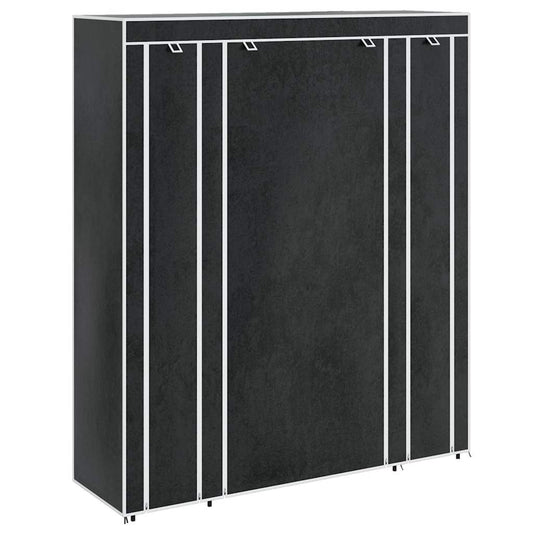 Cabinet Black Non-woven Fabric, Iron Collapsible Fabric Wardrobe