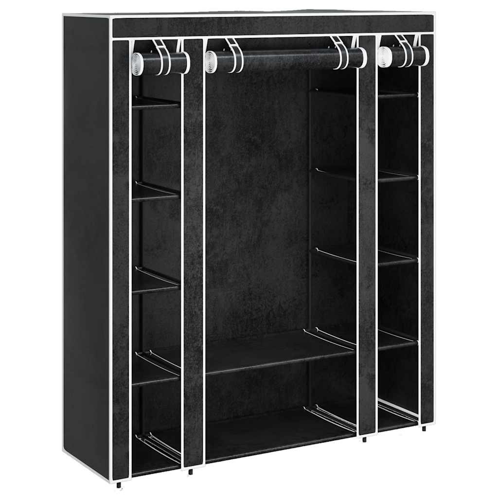 Cabinet Black Non-woven Fabric, Iron Collapsible Fabric Wardrobe