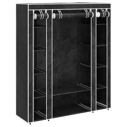 Cabinet Black Non-woven Fabric, Iron Collapsible Fabric Wardrobe
