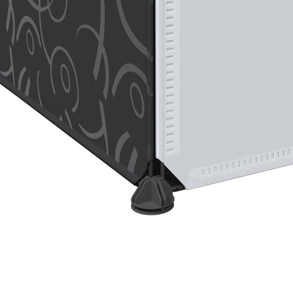 Modular Cabinet Black and White Plastic and Chromed Steel