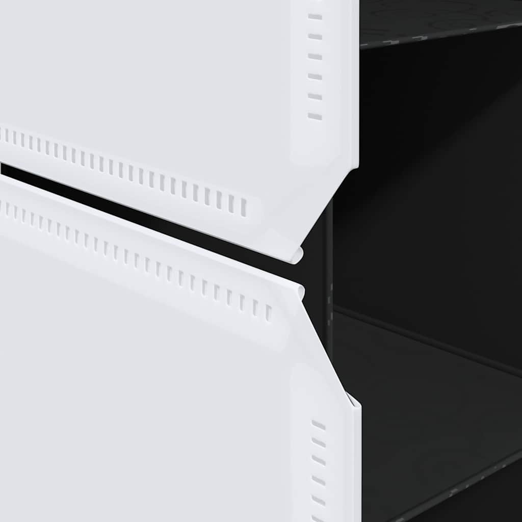 Modular Cabinet Black and White Plastic and Chromed Steel