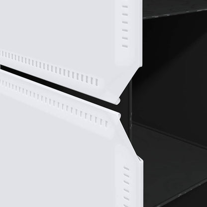 Modular Cabinet Black and White Plastic and Chromed Steel