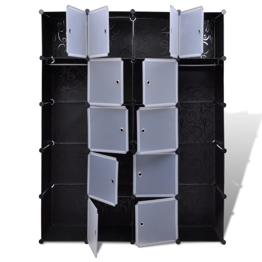 Modular Storage Black and White Plastic Large Modular