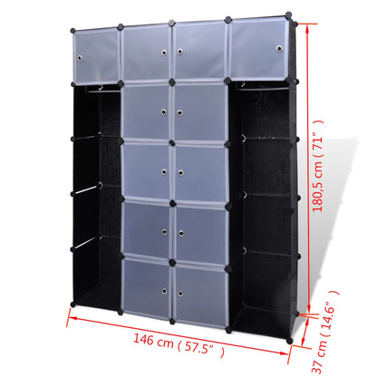 Modular Storage Black and White Plastic Large Modular