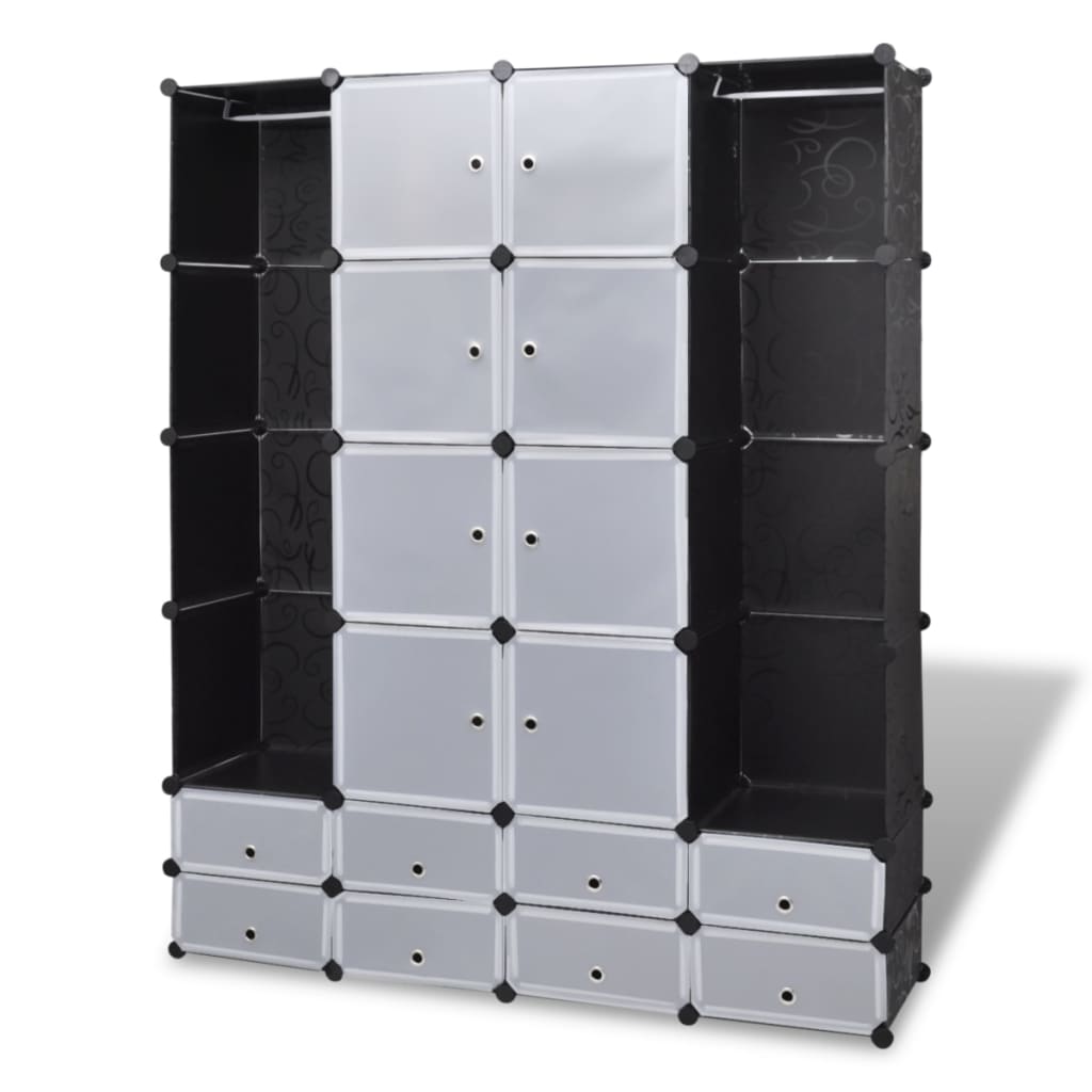 Modular Storage Black and White Plastic and steel wire