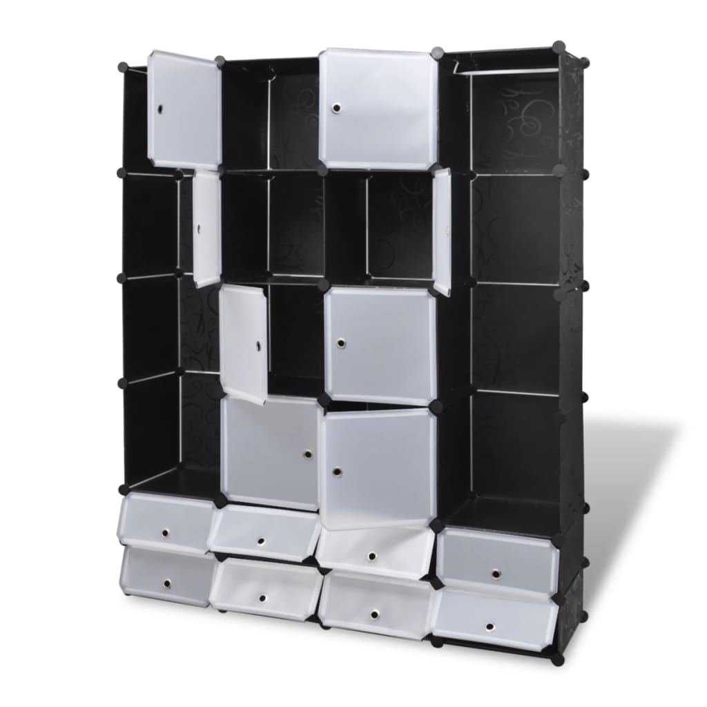 Modular Storage Black and White Plastic and steel wire