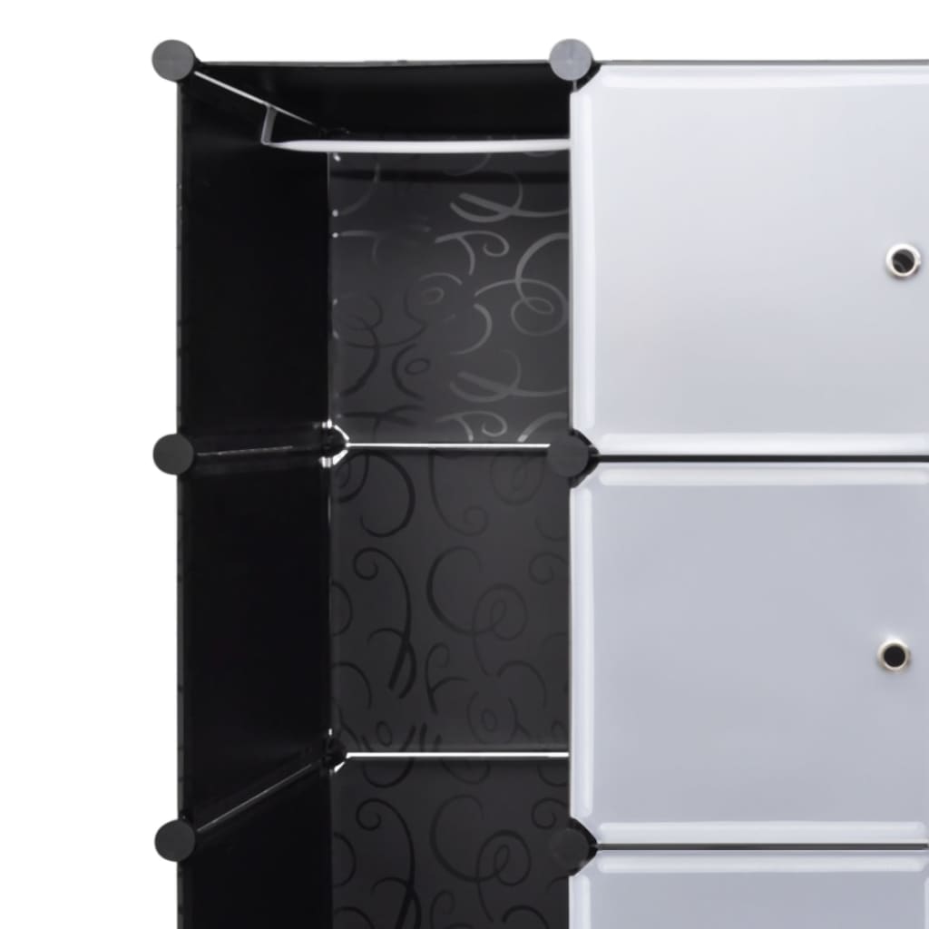 Modular Storage Black and White Plastic and steel wire