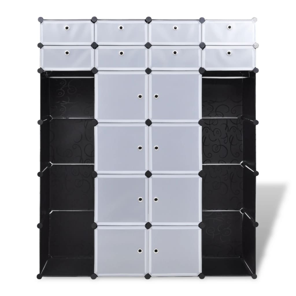Modular Storage Black and White Plastic and steel wire