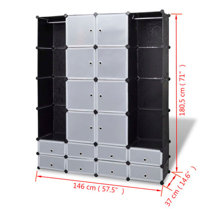 Modular Storage Black and White Plastic and steel wire