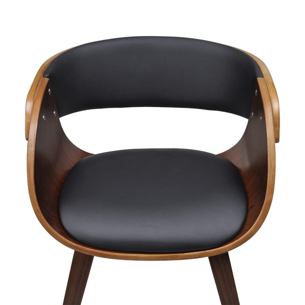 Dining Chair Black and Brown Plywood, Cotton, Polyurethane Standard