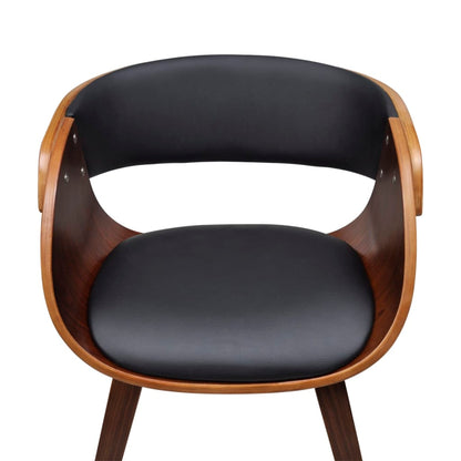 Dining Chair Black and Brown Plywood, Cotton, Polyurethane Standard