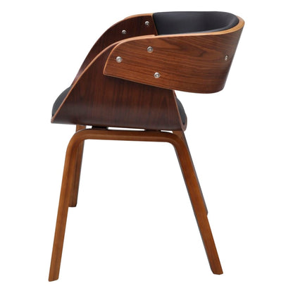 Dining Chair Black and Brown Plywood, Cotton, Polyurethane Standard