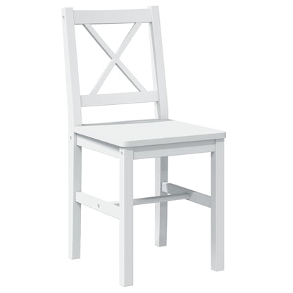 Dining Set White Pine wood 5 Piece Durable Dining Table