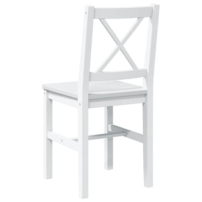 Dining Set White Pine wood 5 Piece Durable Dining Table