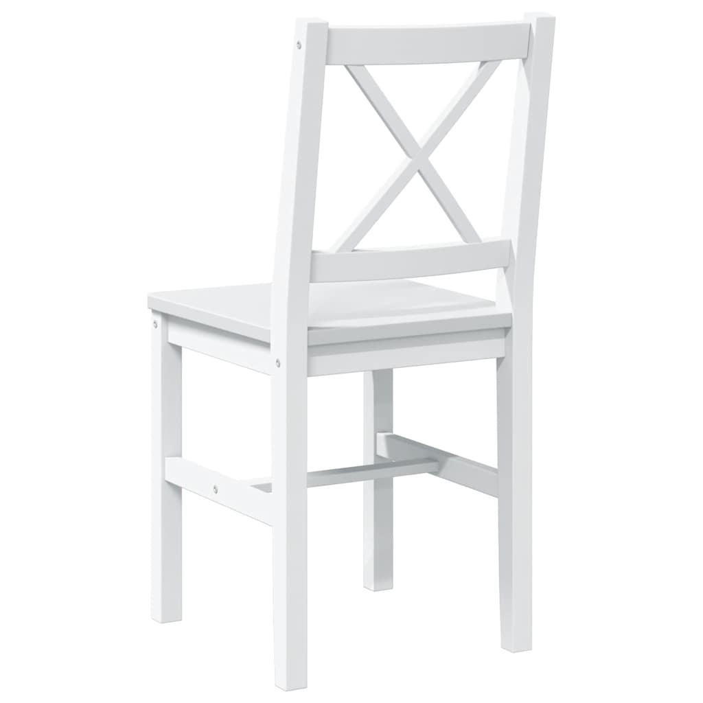 Dining Set White Pine wood 5 Piece Durable Dining Table