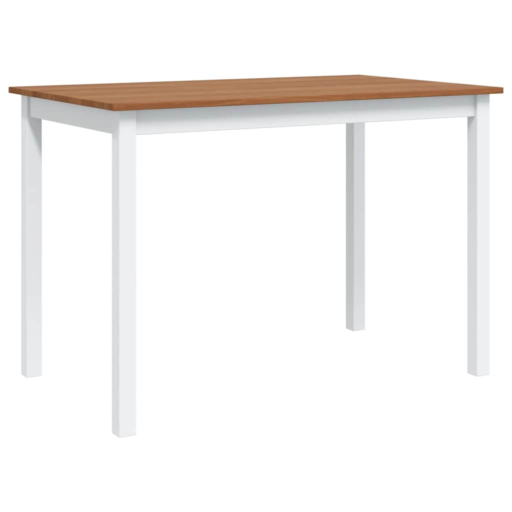 Dining Set Brown and White Pine wood Large Durable Dining Set