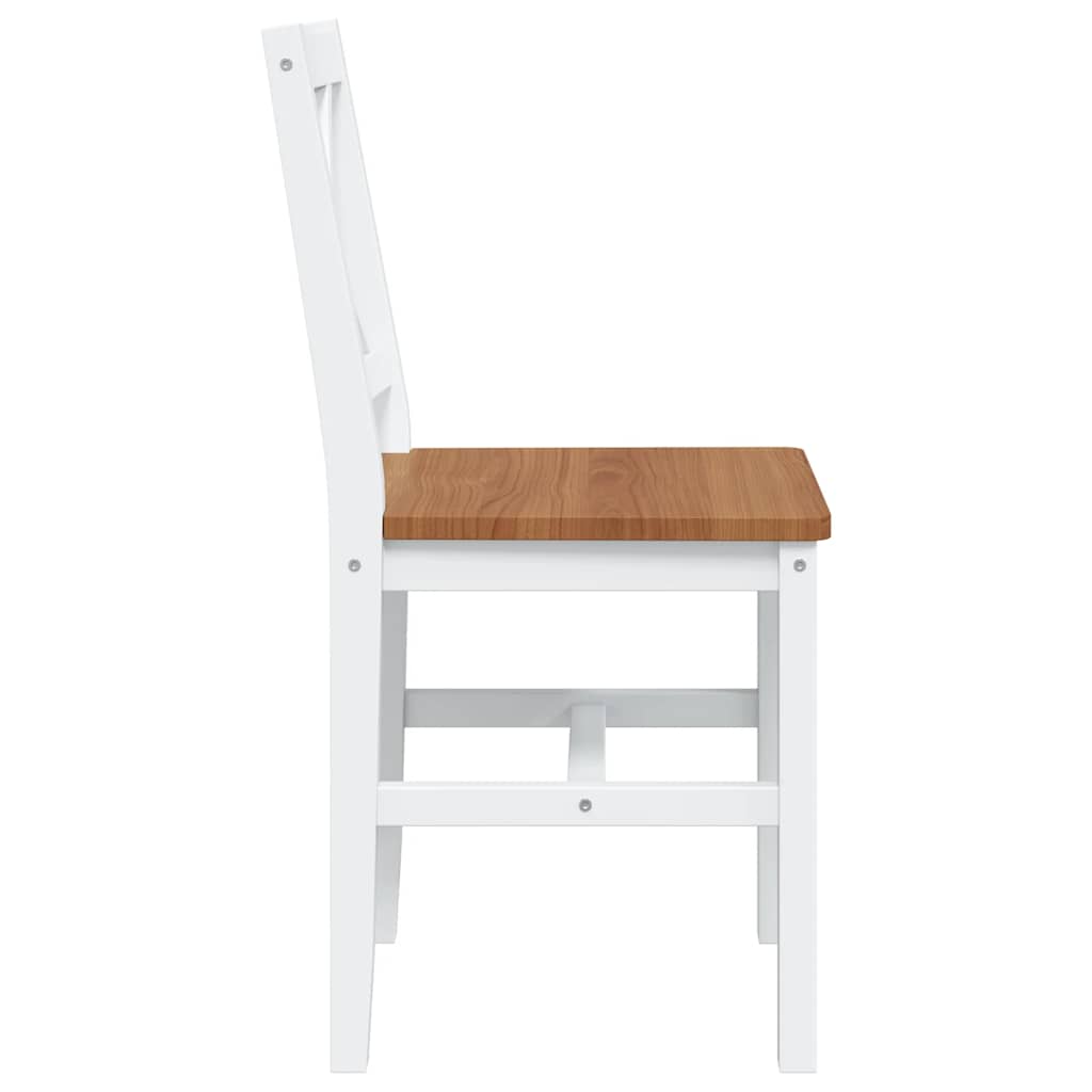 Dining Set Brown and White Pine wood Large Durable Dining Set