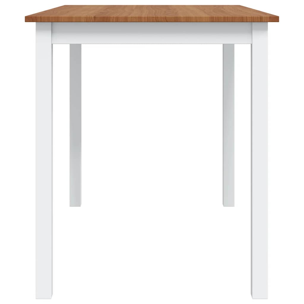 Dining Set Brown and White Pine wood Large Durable Dining Set