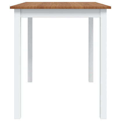 Dining Set Brown and White Pine wood Large Durable Dining Set