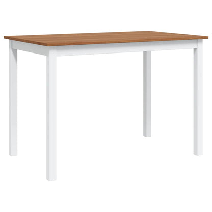 Dining Set Brown and White Pine wood Large Durable Dining Set