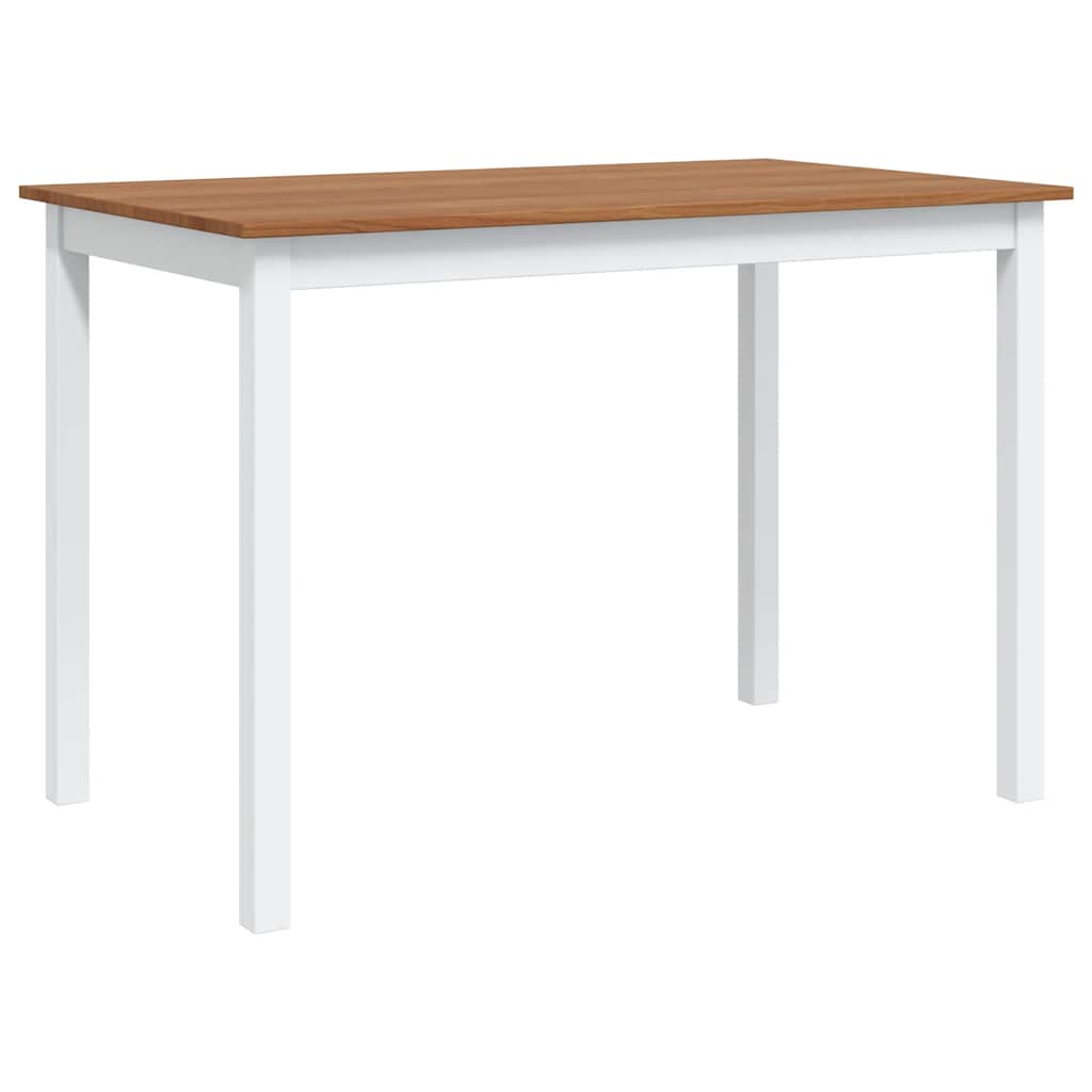 Dining Set Brown and White Pine wood Large Durable Dining Set