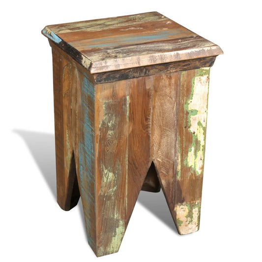Vintage Stool Multicolor Reclaimed solid wood Compact