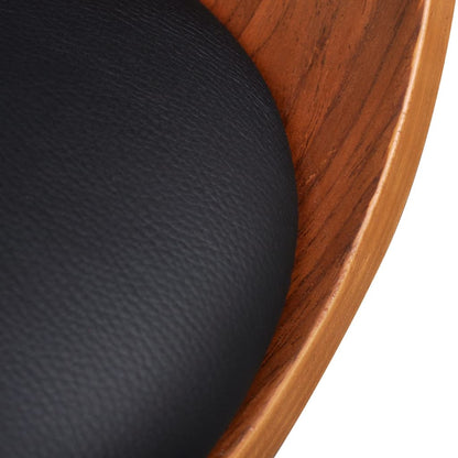 Dining Chair Black and brown Faux leather and wood Standard