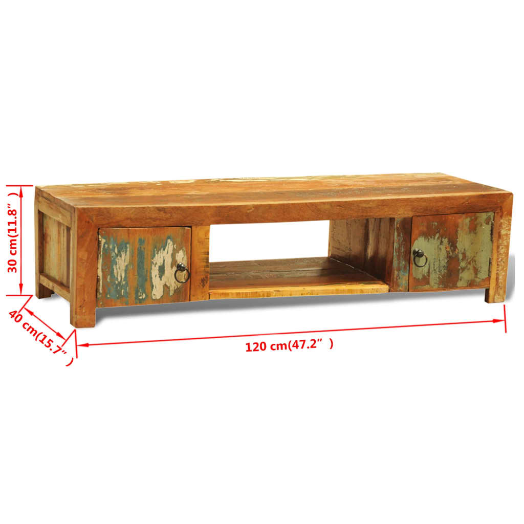 TV Stand Multicolor Reclaimed solid wood Medium TV Stand