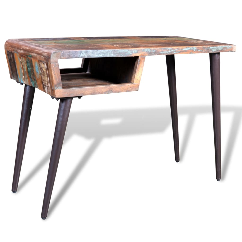 Desk Multi-color Reclaimed wood, Painted iron 43.3 x 19.7 x 31.5 in