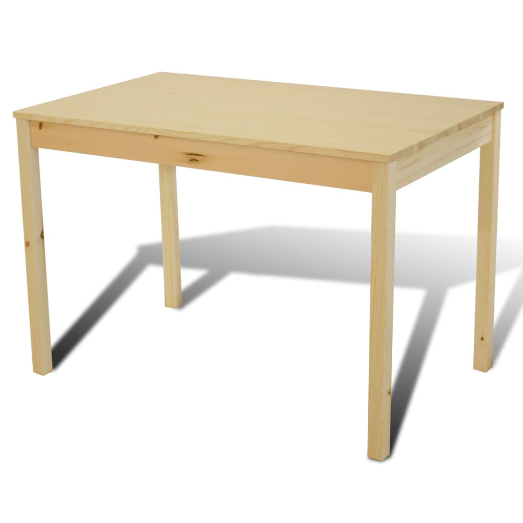 Dining Table and Chairs Natural Pine wood 5 Pieces Durable