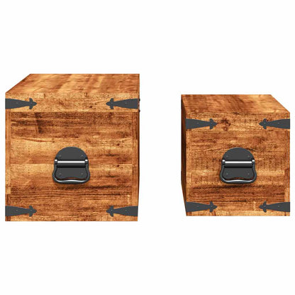 Storage Box Rough Mango Wood Multiple Sizes Included Sturdy