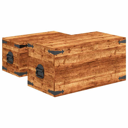 Storage Box Rough Mango Wood Multiple Sizes Included Sturdy
