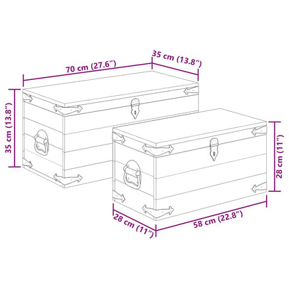 Storage Box Rough Mango Wood Multiple Sizes Included Sturdy