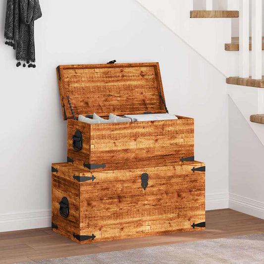 Storage Box Rough Mango Wood Multiple Sizes Included Sturdy