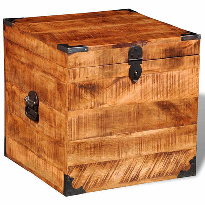 Storage Box Brown Rough mango wood 18.1 x 18.1 x 18.1 in