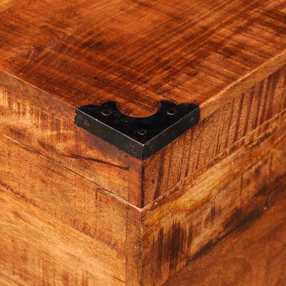 Storage Box Brown Rough mango wood 18.1 x 18.1 x 18.1 in