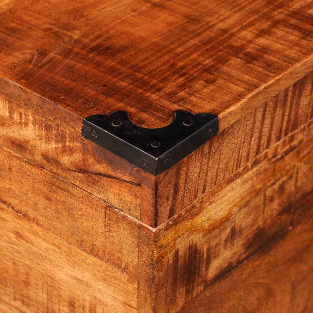 Storage Box Brown Rough mango wood 18.1 x 18.1 x 18.1 in