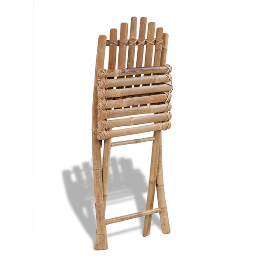 Garden Chair Set of 4 Natural Bamboo Solid Bamboo Medium
